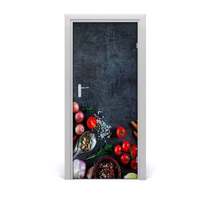 Door veneer Vegetables and spices