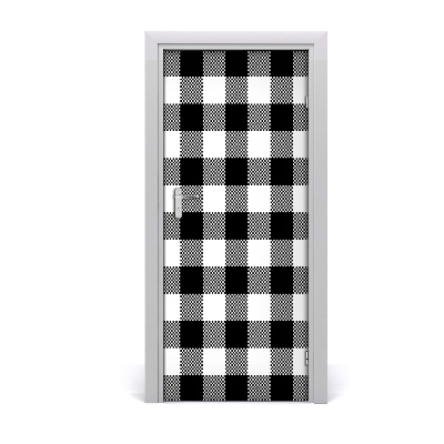 Door wallpaper Black and white grille