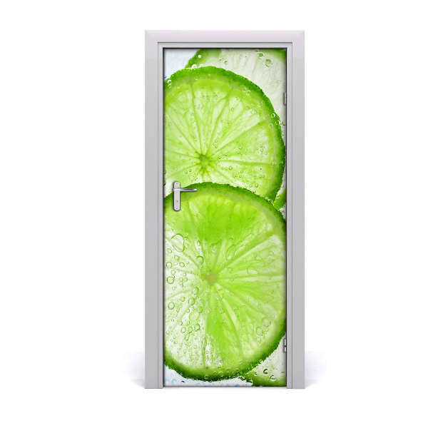 Self-adhesive door sticker Lime under water