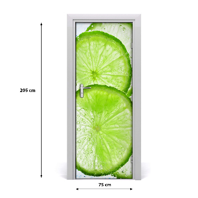 Self-adhesive door sticker Lime under water