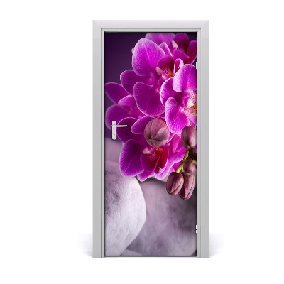 Self-adhesive door sticker Pink orchid