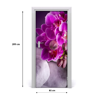 Self-adhesive door sticker Pink orchid