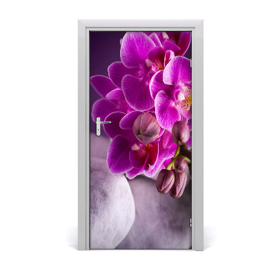 Self-adhesive door sticker Pink orchid