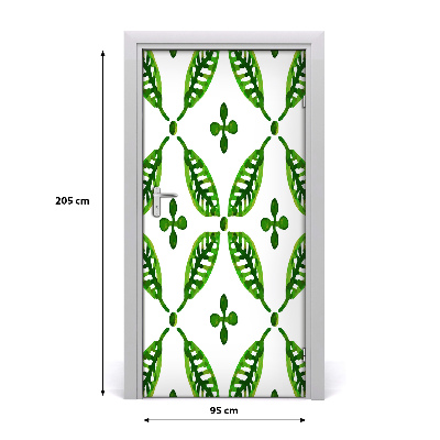 Self-adhesive door veneer Green leaves