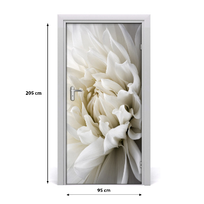 Self-adhesive door sticker White dahlia