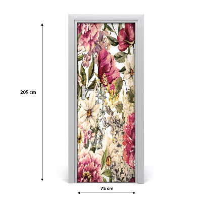 Self-adhesive door veneer Floral pattern