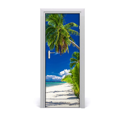 Door wallpaper Tropical beach