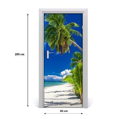 Door wallpaper Tropical beach