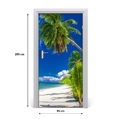 Door wallpaper Tropical beach