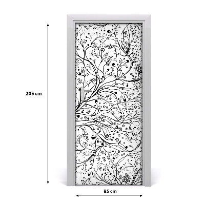 Self-adhesive door wallpaper Twigs