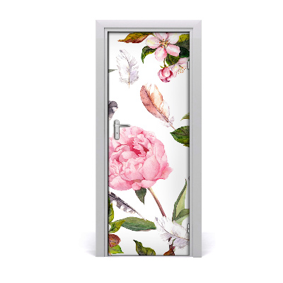 Self-adhesive door veneer Floral pattern