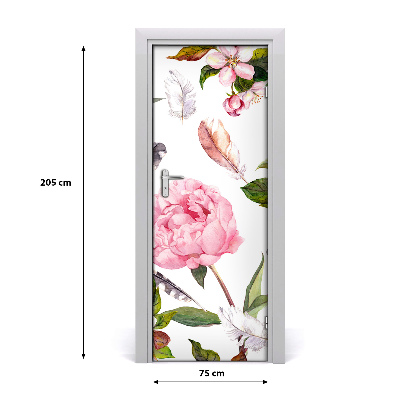 Self-adhesive door veneer Floral pattern