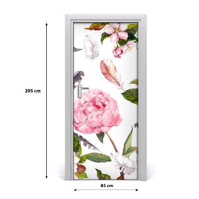 Self-adhesive door veneer Floral pattern