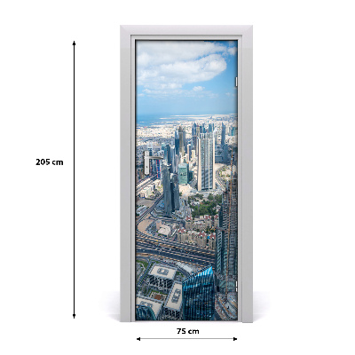 Self-adhesive door wallpaper Skyscrapers