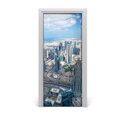 Self-adhesive door wallpaper Skyscrapers