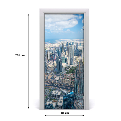 Self-adhesive door wallpaper Skyscrapers