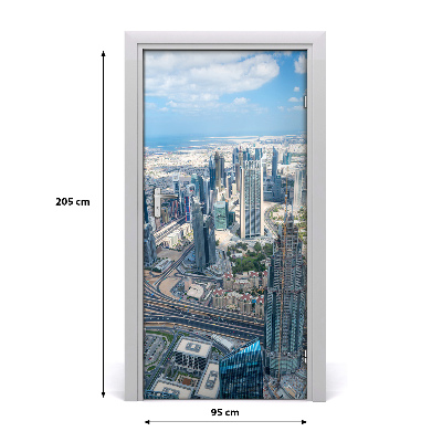 Self-adhesive door wallpaper Skyscrapers