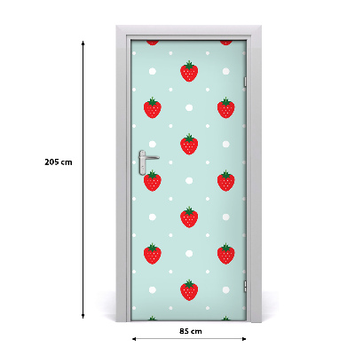 Self-adhesive door sticker Strawberries