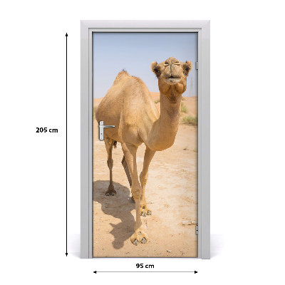 Self-adhesive door sticker Camel in the desert