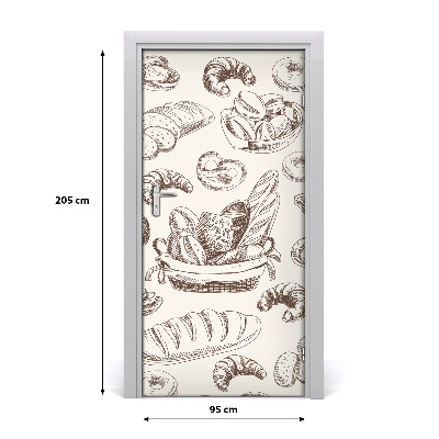 Self-adhesive door sticker Bread