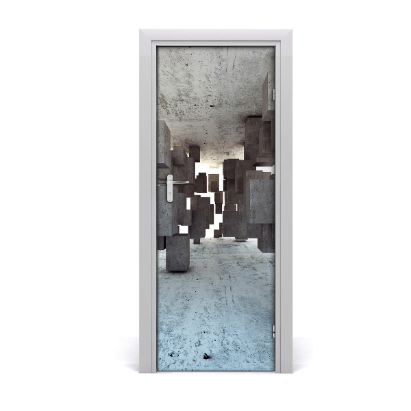 Door wallpaper Cubes in concrete