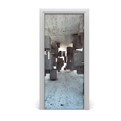 Door wallpaper Cubes in concrete