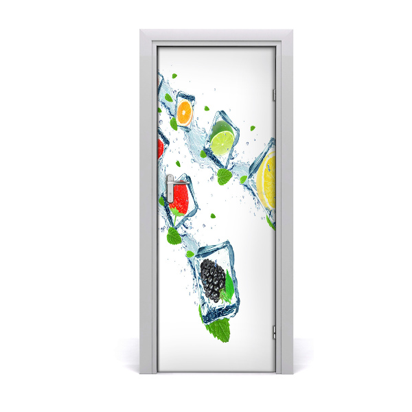 Self-adhesive door sticker Fruit and ice