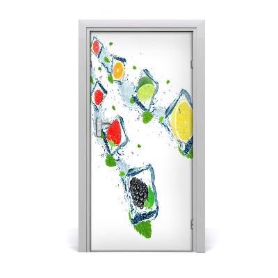 Self-adhesive door sticker Fruit and ice