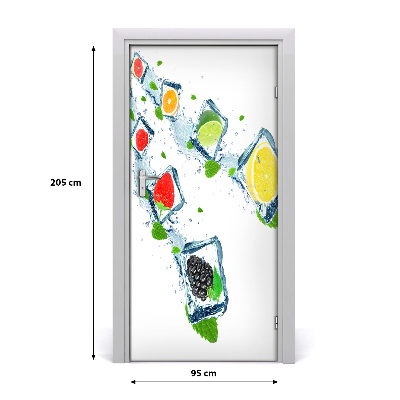 Self-adhesive door sticker Fruit and ice