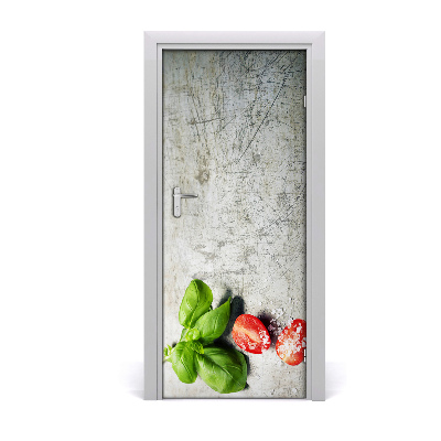 Self-adhesive door sticker Tomatoes and basil