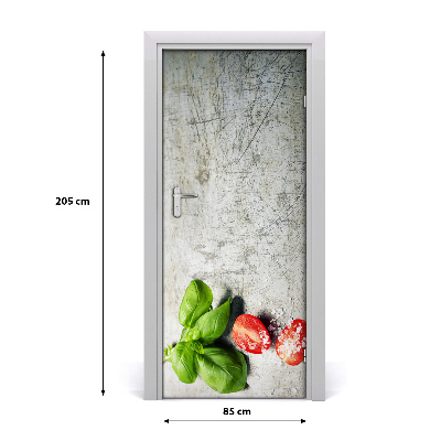 Self-adhesive door sticker Tomatoes and basil