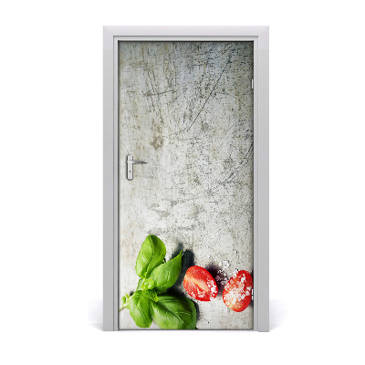 Self-adhesive door sticker Tomatoes and basil