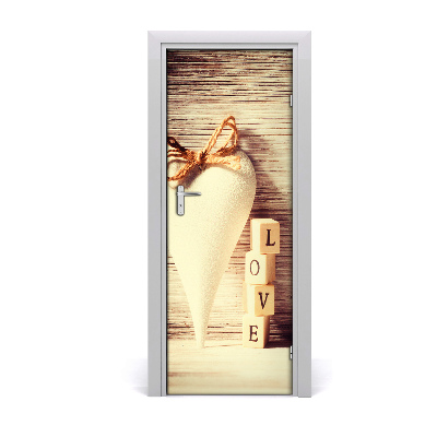Self-adhesive door wallpaper Love