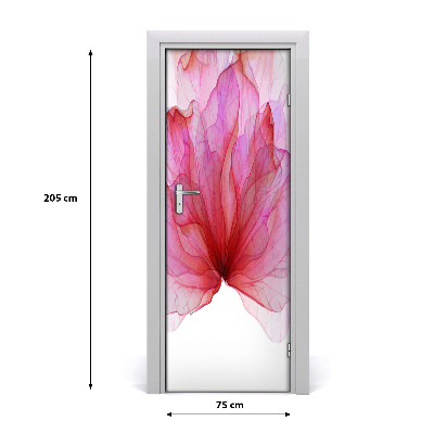 Self-adhesive door veneer Pink flower