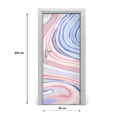 Self-adhesive door sticker Abstraction of waves