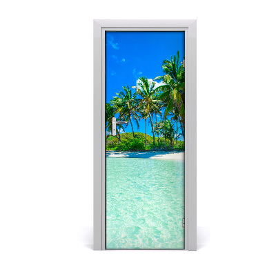 Door wallpaper Tropical beach