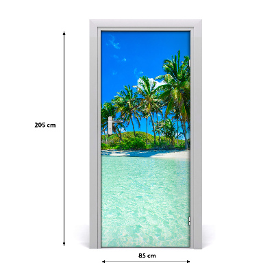 Door wallpaper Tropical beach