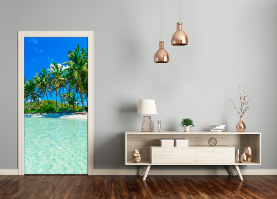 Door wallpaper Tropical beach