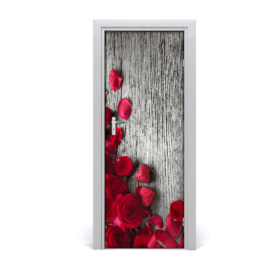 Self-adhesive door sticker Red roses