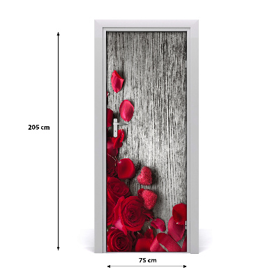 Self-adhesive door sticker Red roses