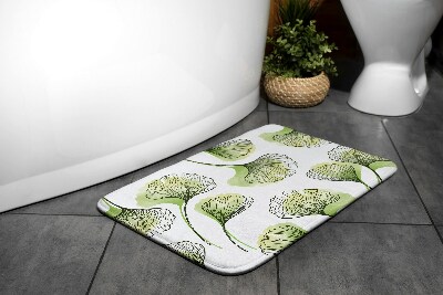 Bathroom rug Ginkgo leaves
