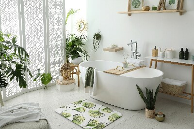 Bathroom rug Ginkgo leaves