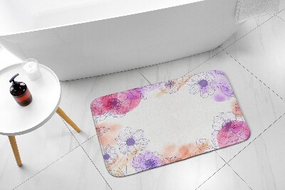 Bathroom mat Watercolors flowers