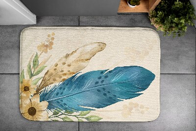 Bathmat Feather and flowers