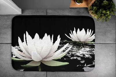 Bathroom carpet Water lilies flowers