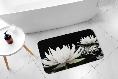 Bathroom carpet Water lilies flowers