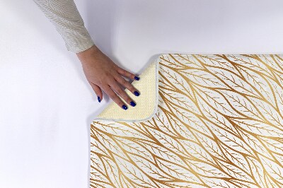 Bathmat Golden leaves pattern