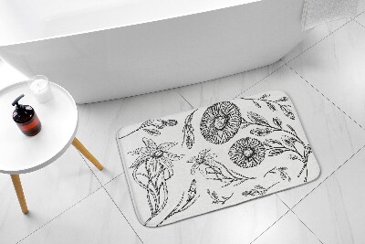 Non slip shower mat Flowers pattern