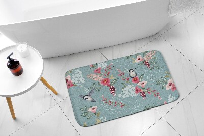 Bath rug Flowers birds