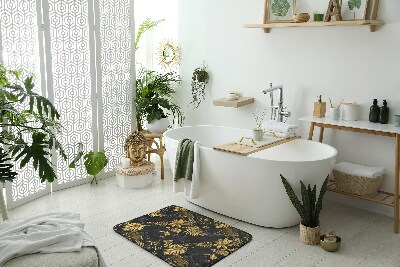 Bathroom mat Golden plants